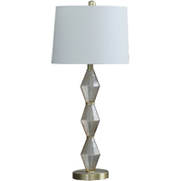 30"" Brushed Gold Geo Glass Table Lamp With Shade