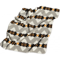 Aztec Grey Faux Sherpa Polyester Reversible Throw