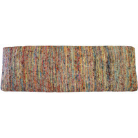 47"" Rainbow Stripe Blue Leg Upholstered Bench