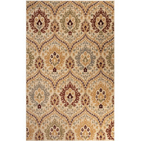 2' X 3' Camel Gray And Rust Floral Stain Resistant Area Rug