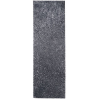 8' Grey Shag Stain Resistant Runner Rug