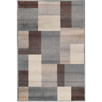 4' X 6' Grey Patchwork Power Loom Stain Resistant Area Rug