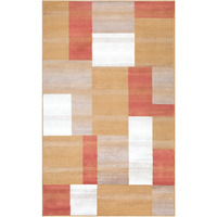 5' X 8' Terra Cotta Patchwork Power Loom Stain Resistant Area Rug
