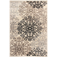 9' X 12' Beige Medallion Power Loom Stain Resistant Area Rug