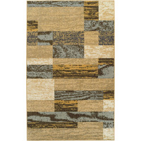 8' X 10' Light Blue And Beige Patchwork Power Loom Stain Resistant Area Rug