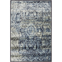 2' X 3' Taupe Abstract Power Loom Distressed Stain Resistant Area Rug