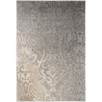 4' X 6' Grey Damask Power Loom Stain Resistant Area Rug