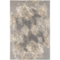 4' X 6' Light Grey Abstract Power Loom Stain Resistant Area Rug