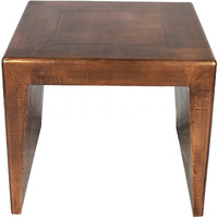 24"" Copper Rustic Solid Wood Square End Table