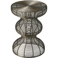 18"" Bronze Curvy Iron Round Top End Table