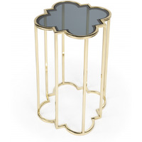 24"" Gold And Black Glass Free Form End Table