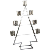 26""  Stainless Steel Christmas Tree Tea Light Candle Holder