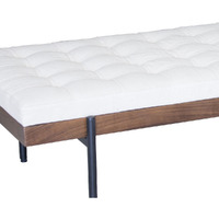 72"" Ivory And Black Upholstered Bench Daybed