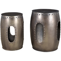 20"" Nickel Iron Round End Table