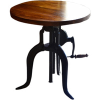 19"" Black And Chestnut Solid Wood Round End Table
