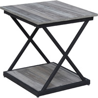 20"" Black And Brown Manufactured Wood Square End Table