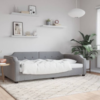 Vidaxl Day Bed Light Gray 39.4""X74.8"" Fabric