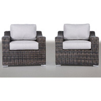 Living Source International Fully Assembled Patio Chair With Cushions 2 (Set Of 2)Espresso(D0102H5Tx9X)