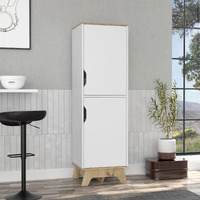 British Single Kitchen Pantry Four Storage Shelves Double Doors Cabinets(D0102H2Rl4A)