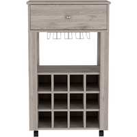 Ace Bar Cart Twelve Built-In Wine Rack Four Legs One Open Shelf(D0102H2R0I7)