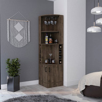 Seattle Bar Cabinet Eight Bottle Cubbies Two Large Open Shelves(D0102H2R06V)