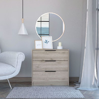 3 Drawers Dresser Maryland  Superior Top  Light Gray Finish(D0102Hgeyhw)