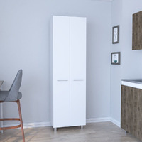 Pantry Cabinet Phoenix  Five Interior Shelves  White Finish(D0102Hgedea)