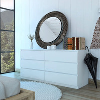 6 Drawer Double Dresser Tronx  Superior Top  White Finish(D0102Hgedbw)