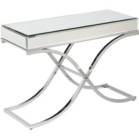 42 Silver Mirrored Glass Cross Leg Console Table