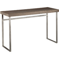 46 Gray Brown And Silver Distressed Sled Console Table