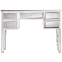 43 Silver Mirrored Glass Console Table With Storage