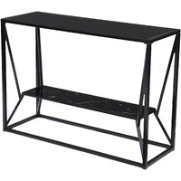 42 Black Glass Frame Console Table With Storage
