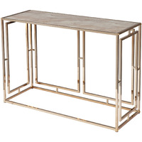 44 Champagne And Gold Faux Marble Frame Console Table