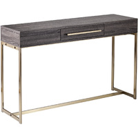 48 Gray And Gold Sled Console Table With Storage