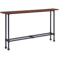 56 Espresso And Black Console Table