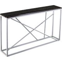 52 Black And Silver Faux Stone Frame Console Table