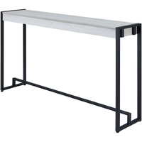 54 White And Black Distressed Sled Console Table