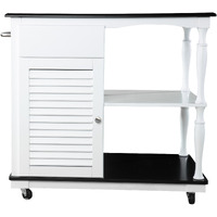 Black And White And Black 39 Rolling Kitchen Island With Storage