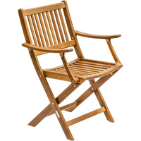 Brown Solid Wood Deck Chair