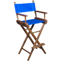 Blue And Brown Solid Wood Director Chair
