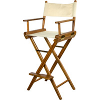 White And Brown Solid Wood Director Chair