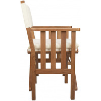 Ivory And Brown Solid Wood Director Chair With Cushion