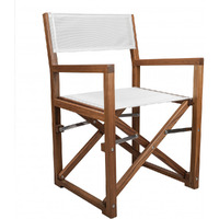 White And Brown Solid Wood Director Chair