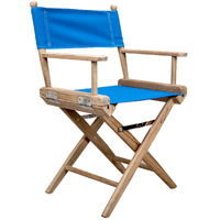 Blue And Brown Solid Wood Director Chair