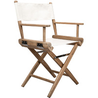 Brown And Ivory And Brown Solid Wood Director Chair