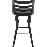 39 Matte Black And Gray Bar Height Swivel Full Back Bar Chair