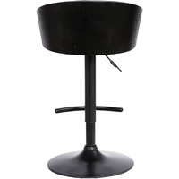 40 Black Faux Leather And Iron Swivel Low Back Adjustable Height Bar Chair With Footrest