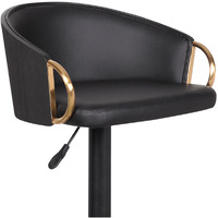 40 Black Faux Leather And Iron Swivel Low Back Adjustable Height Bar Chair With Footrest