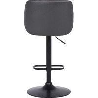 44 Gray Faux Leather And Iron Swivel Adjustable Height Bar Chair