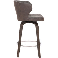 40 Brown Faux Leather And Iron Swivel Bar Height Chair